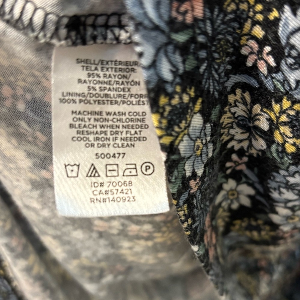 LOFT soft comfy floral wrap mini dress sz L - Picture 8 of 11